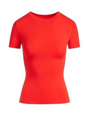 NWT SKIMS Cotton Jersey T-Shirt in Ruby